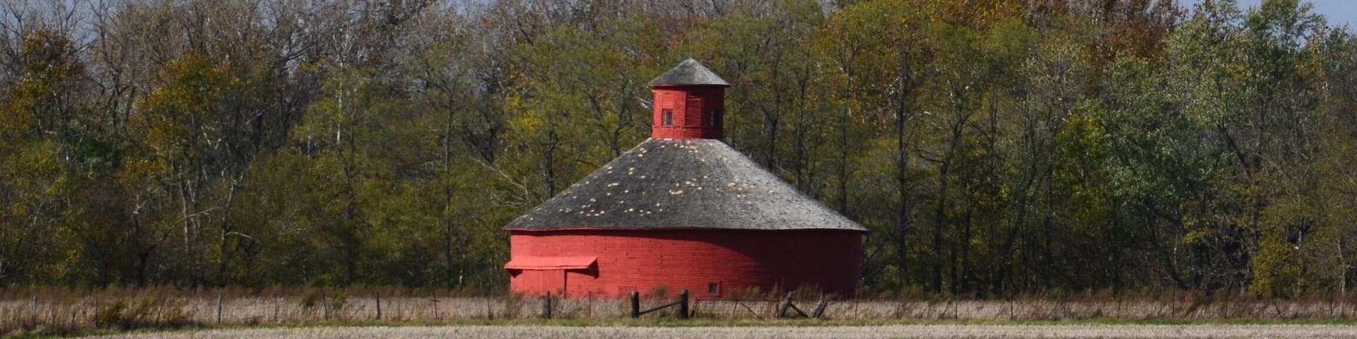 Went on a cross country road trip through Parke and Vermillion counties in Indiana. As we rounded the corner, we came across this wonderful round barn.