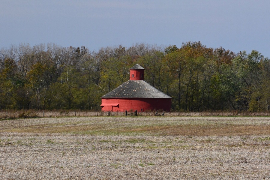 Went on a cross country road trip through Parke and Vermillion counties in Indiana. As we rounded the corner, we came across this wonderful round barn.