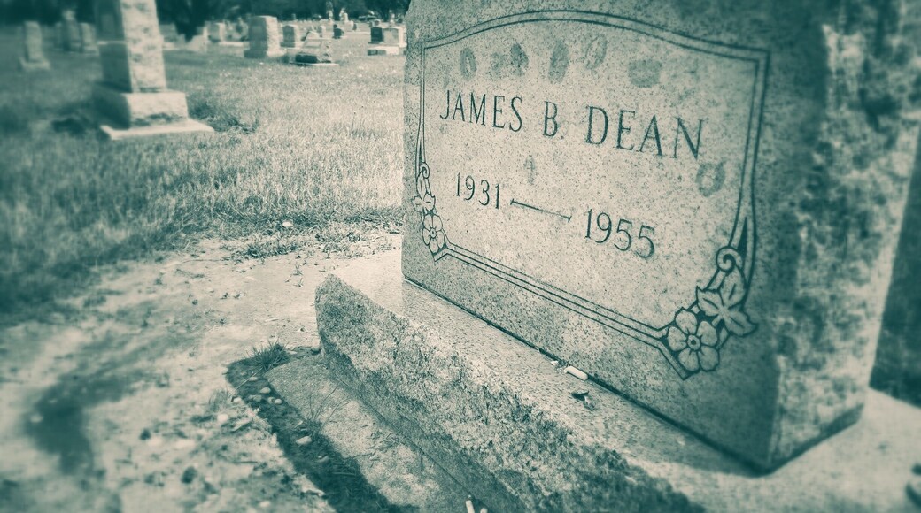 James Dean's grave in Fairmont, Indiana.
