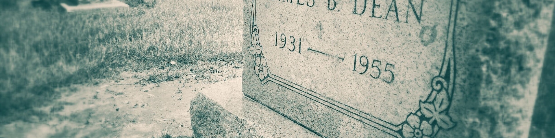 James Dean's grave in Fairmont, Indiana.