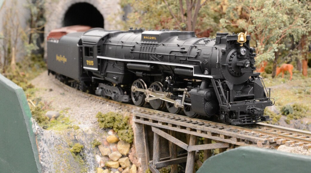 The Garrett Railroad Museum has many relics, curios, photographs, and railroad items that tell the story of Garrett’s rich history. It is awesome and in the basement is an HO scale model railroad layout! It has bridges, tunnels, buildings and real working model trains! Outside the museum are actual railroad cars! A real Post Office car and a real Chesapeake & Ohio caboose. The Garrett Railroad Museum is the former Baltimore & Ohio Railroad Freight Station. Located along side the CSX railroad tracks, the station has been restored to reflect a typical rural railroad station of the early 1900’s.