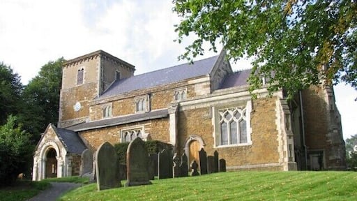 Parish church of St Thomas a Becket, Tugby, Leicestershire, seen from the south