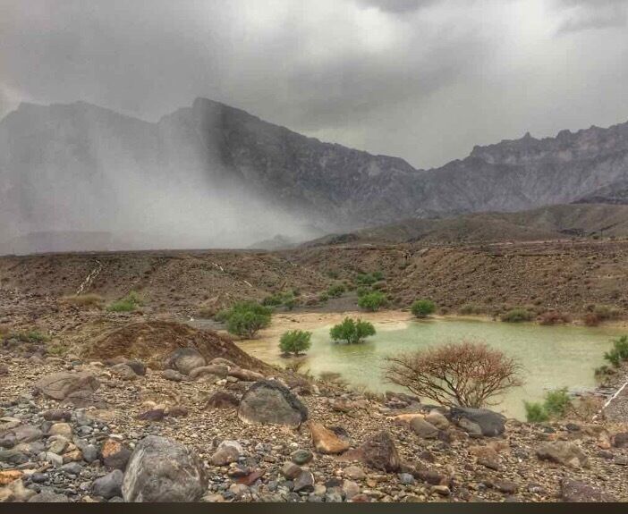 Picture of a dam in a village which helps underground water level to increase after it is has been raining 
