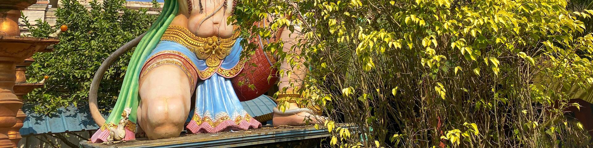 Lord Hanuman Statue in sitting posture, a temple at Dwarapudi in Andhra Pradesh East Godavari District