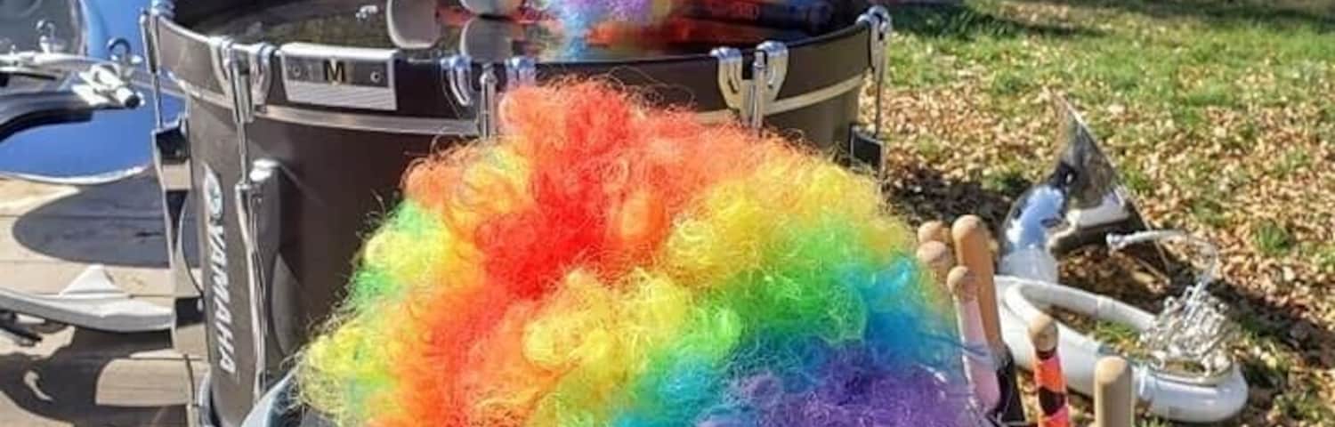 State Marching Competition.
Drums and Props caught my eye before taking the field.