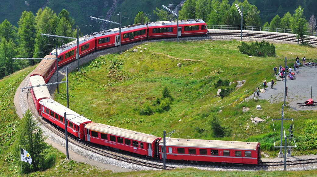 Switzerland, Graubünden, Bernina line of the Rhaetian railway