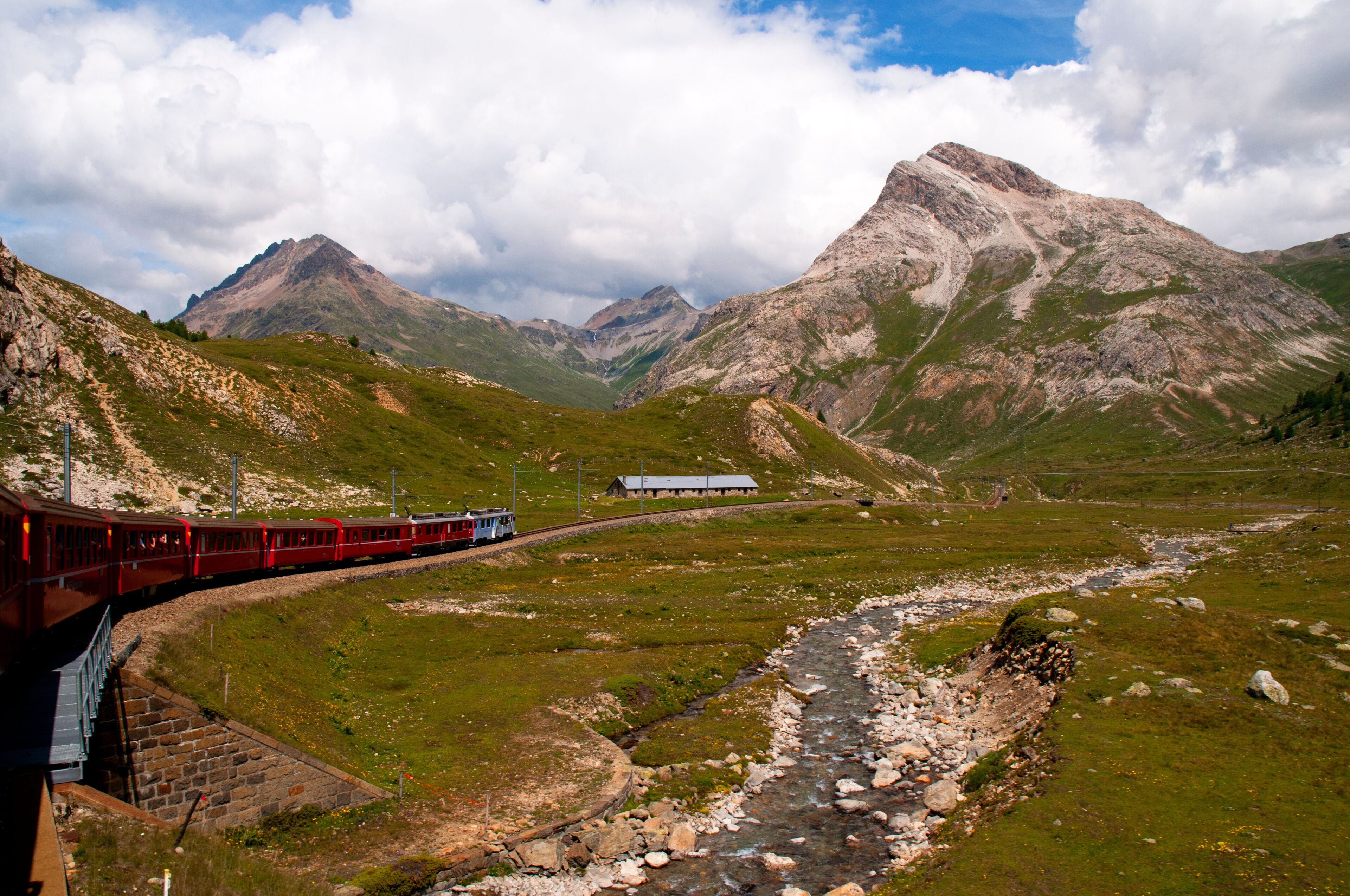 Bernina Express from Lake Como to St Moritz Switzerland
