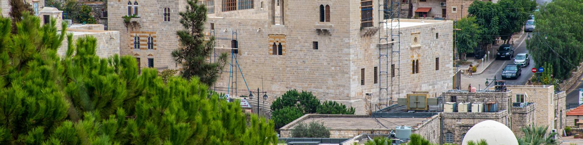 Deir El Qamar village beautiful green landscape and old architecture in mount Lebanon Middle east