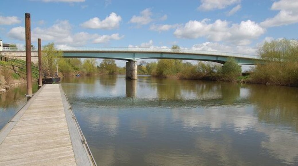The Haw Bridge over the river Severn This bridge was completed in September 1961 following an accident in December 1958 when a barge struck its predecessor causing it to collapse. Replacing a ferry the original bridge on this site was constructed in 1824 at the behest of the people of Cheltenham hoping trade with south Wales might by-pass Gloucester! In former times at periods of low water the Severn was fordable at this point and the crossing was known as "Haw Passage".