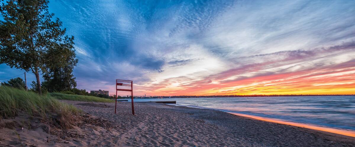 Sunset Blaze on Lake Huron
