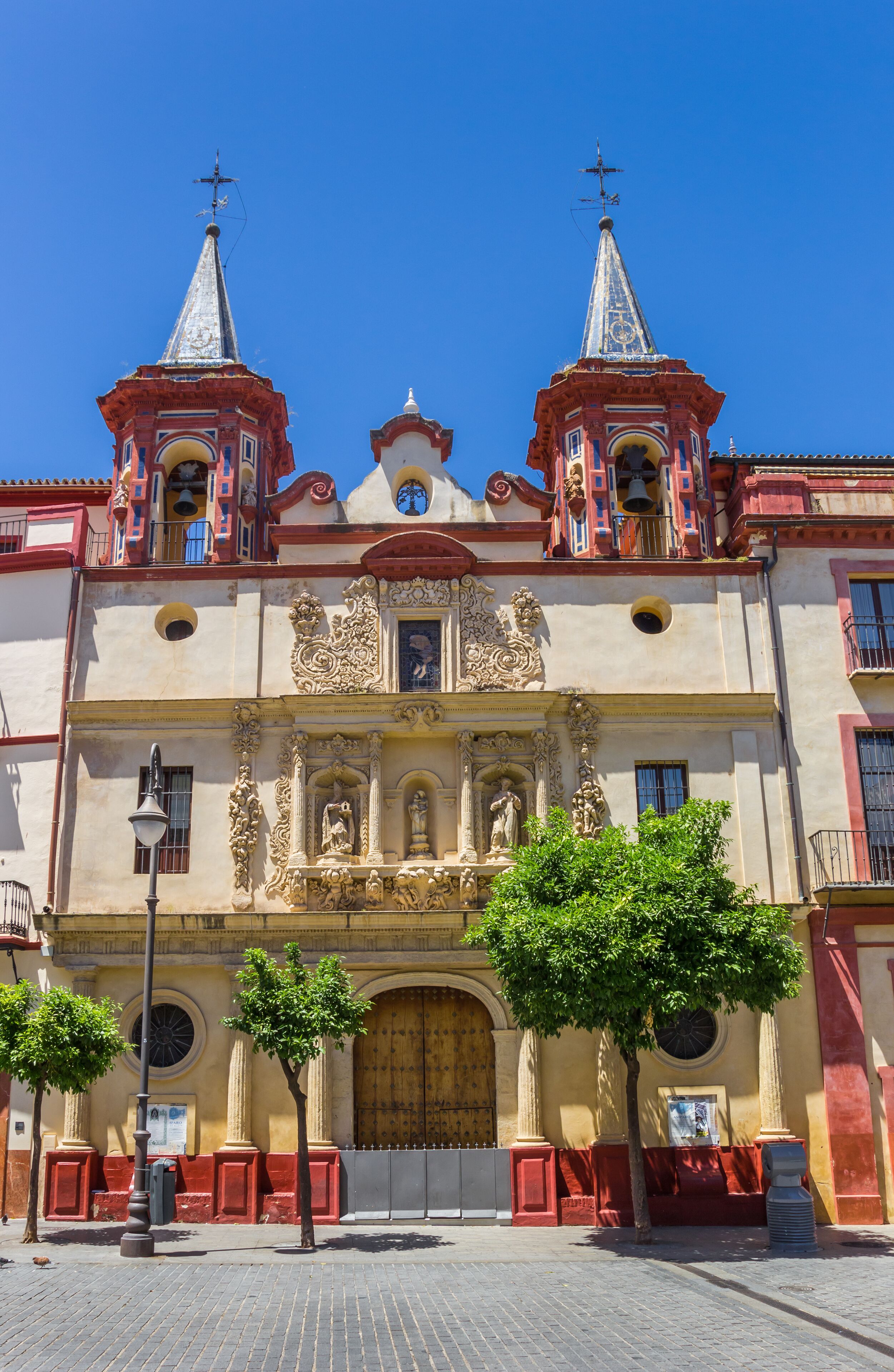 Front of the La Paz church at the Plaza del Salvador in Sevilla, Spain