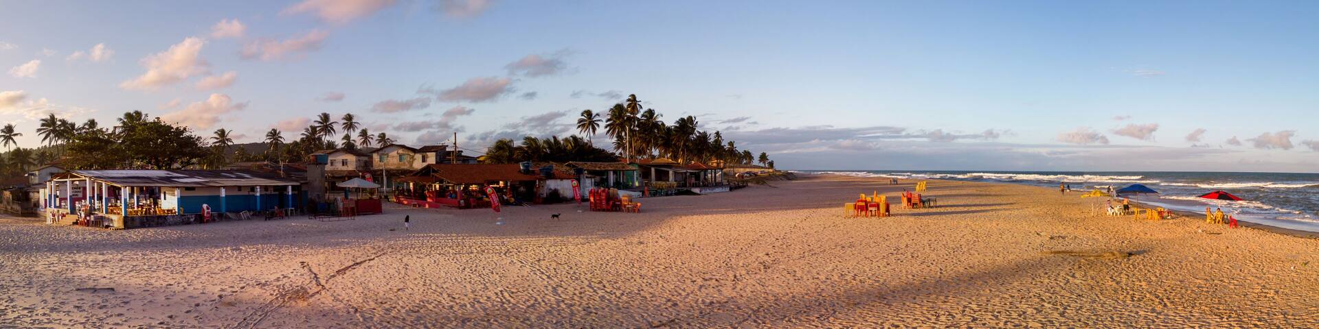Imagem aérea da Praia da Barra do Itariri, município de Conde, Bahia, Brasil