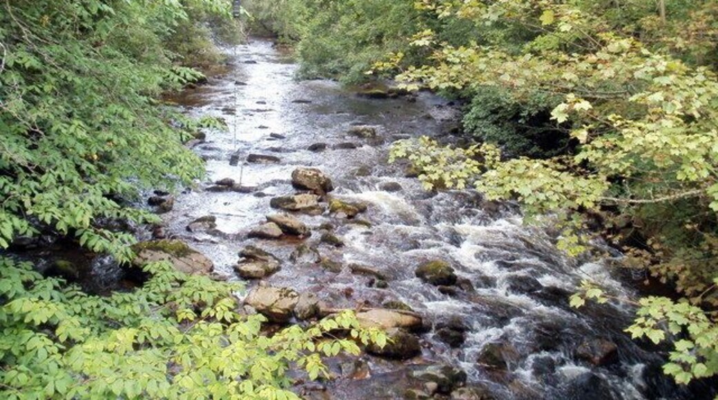 River Tawe flows towards Pont rhyd-arw, Penycae