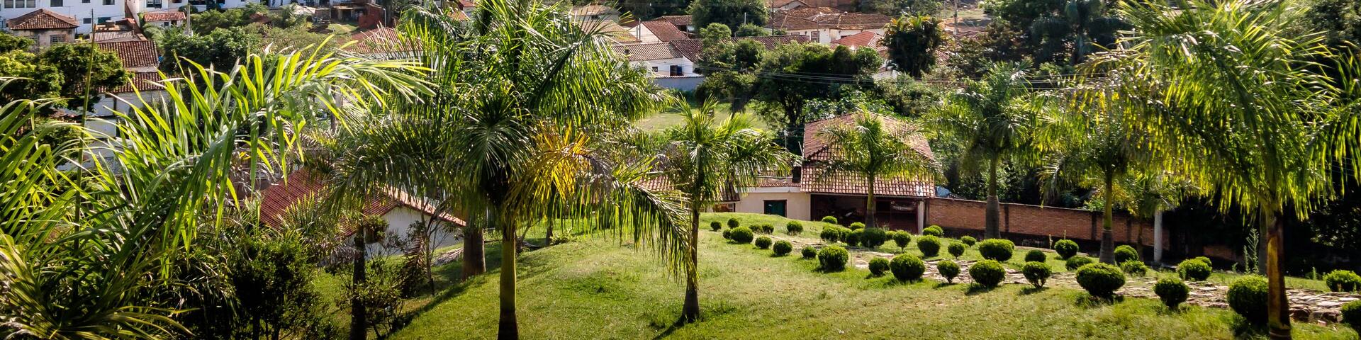 Street view of Sao Joao del Rei with Nossa Senhora do Carmo Church on backgound - Sao Joao Del Rei, Minas Gerais, Brazil