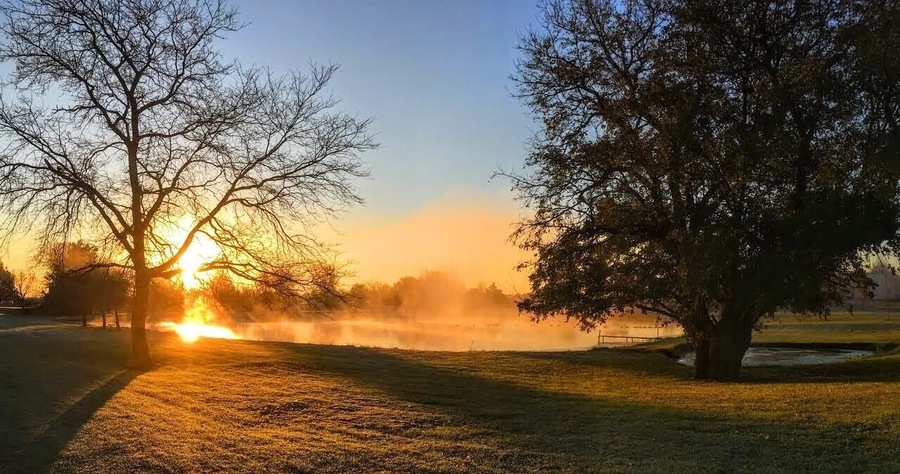 A late fall sunrise in Basehor, Kansas