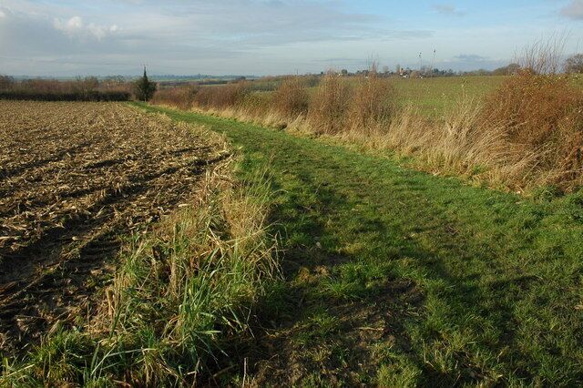 Field headland at Windmill Farm A footpath follows this field headland from Windmill Farm to Hawbridge and Stoulton.