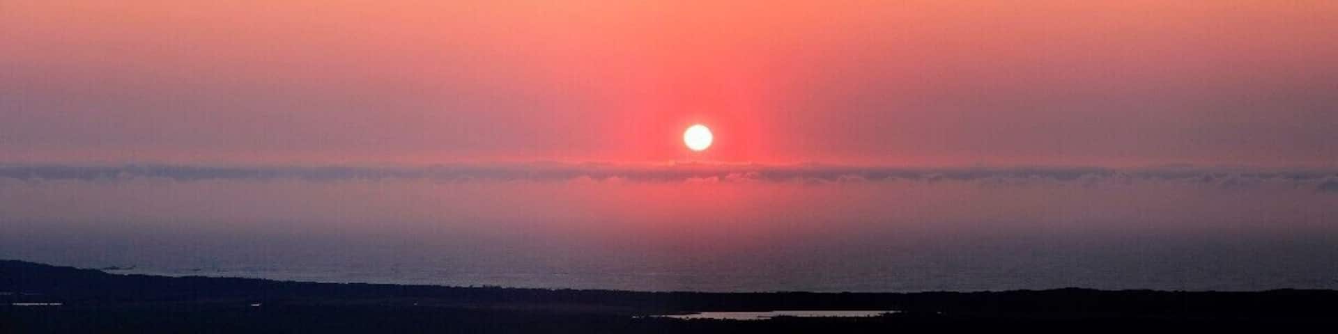 Sunrise over the Indian Ocean from Jupiter Hill (so called, because one of the other volunteers thought the red light on top of the telephone mast was Jupiter on one of the first nights)