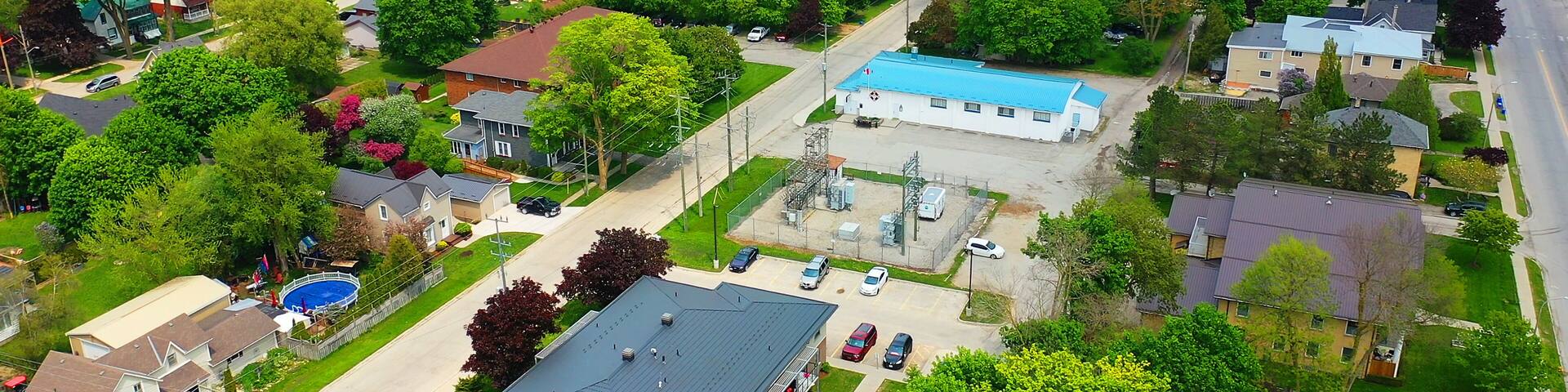 Aerial of Harriston, Ontario, Canada