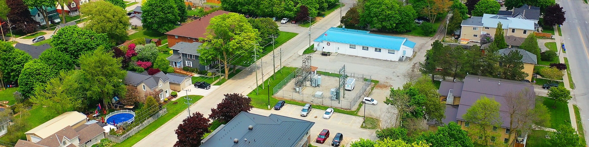 Aerial of Harriston, Ontario, Canada