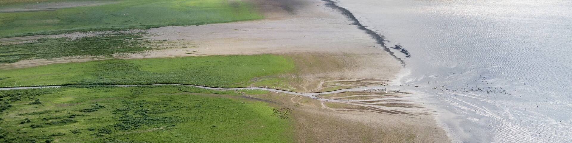 Aerial view of Metztitlán Lagoon in Mexico