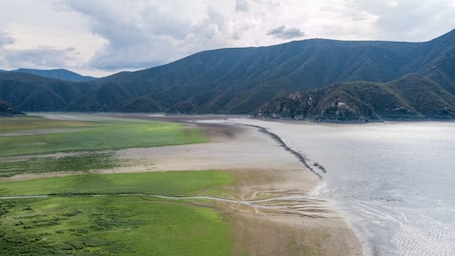 Aerial view of Metztitlán Lagoon in Mexico