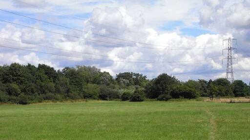 Pasture, Manningford Abbots A public footpath can be seen faintly making its way towards the road from the church.