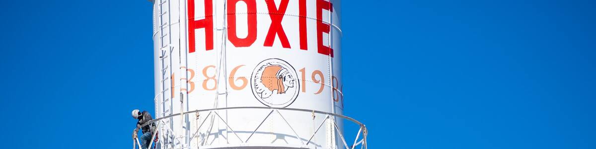 Hoxie Kansas town signage