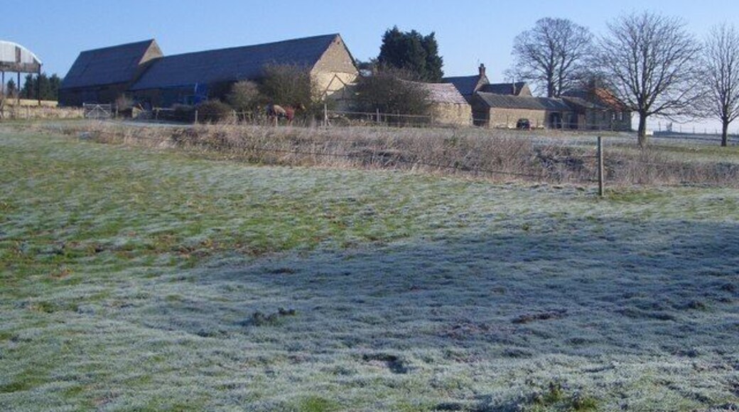 Harrold Lodge Farm Harrold Lodge Farm, near to the Lavendon-Harrold road, is viewed here from the Milton Keynes Boundary Walk on a frosty morning. Harrold Lodge Farmhouse is Grade II listed and dated 1799, though it is not especially visible in this view.
