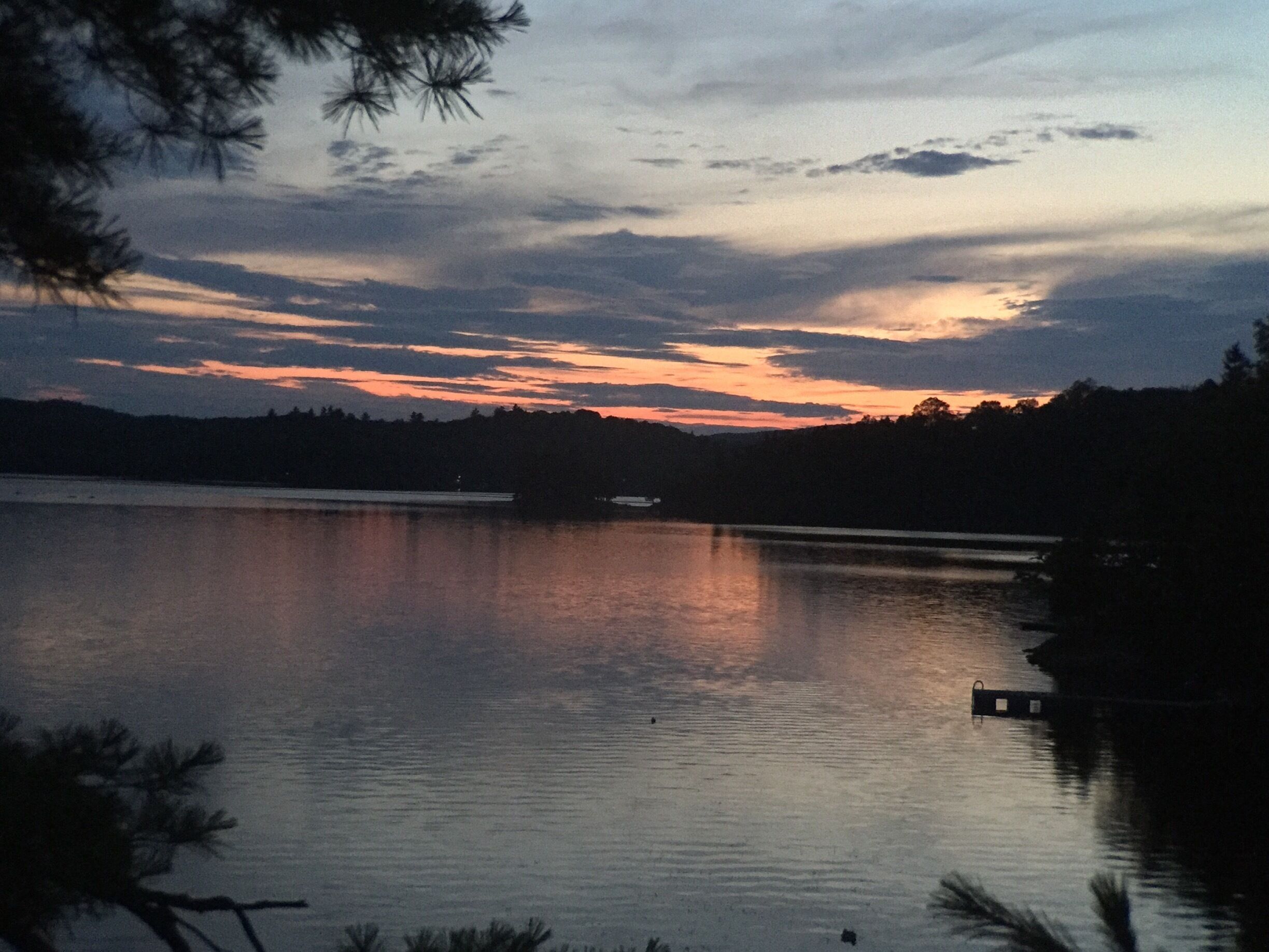 Sunset looking south over Lac Bernard in Peche Quebec.