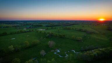 sunset over a field