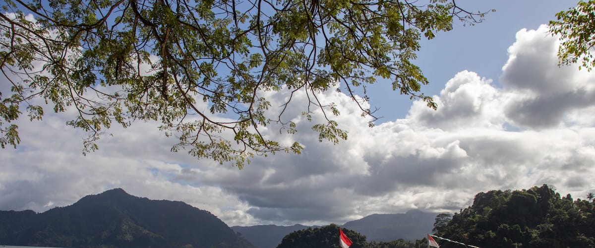 the beautiful view of the white sand beach of Trenggalek. Indonesia
