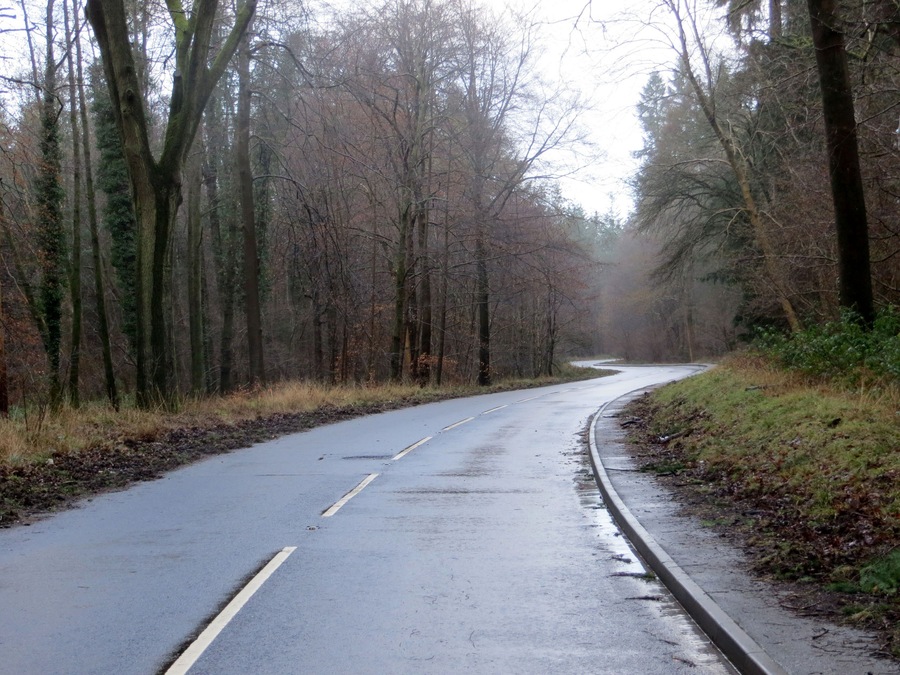 Empty Road between Parkend & Whitecroft - Feb 2014