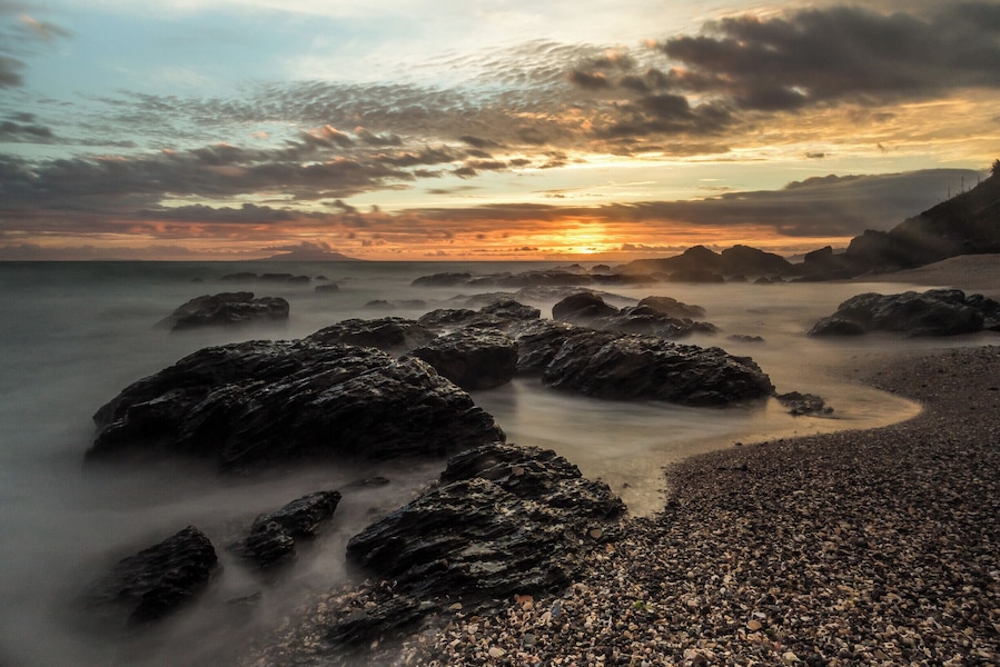 Te Arai point, a couple of hours north of Auckland, New Zealand. This was the last sunrise of 2014