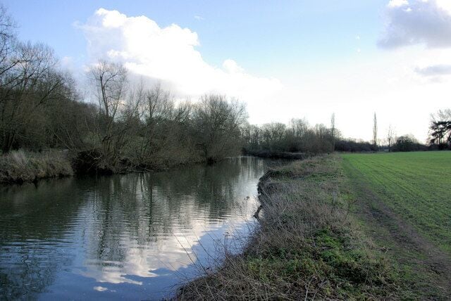River Medway near Nettlestead Place Looking upstream.