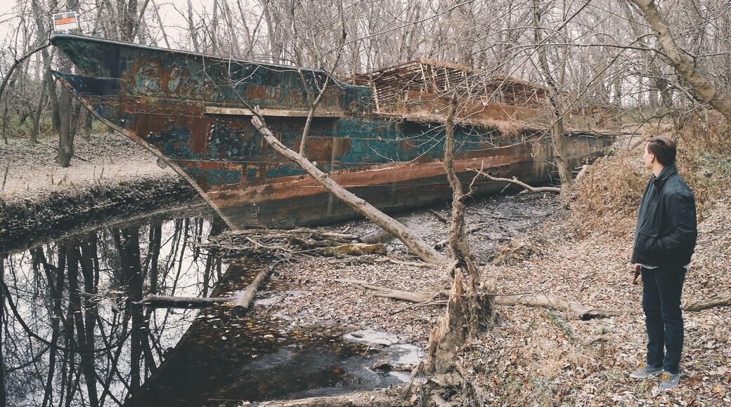 kentucky's "ghost ship," stranded 25 miles downstream of cincinnati.