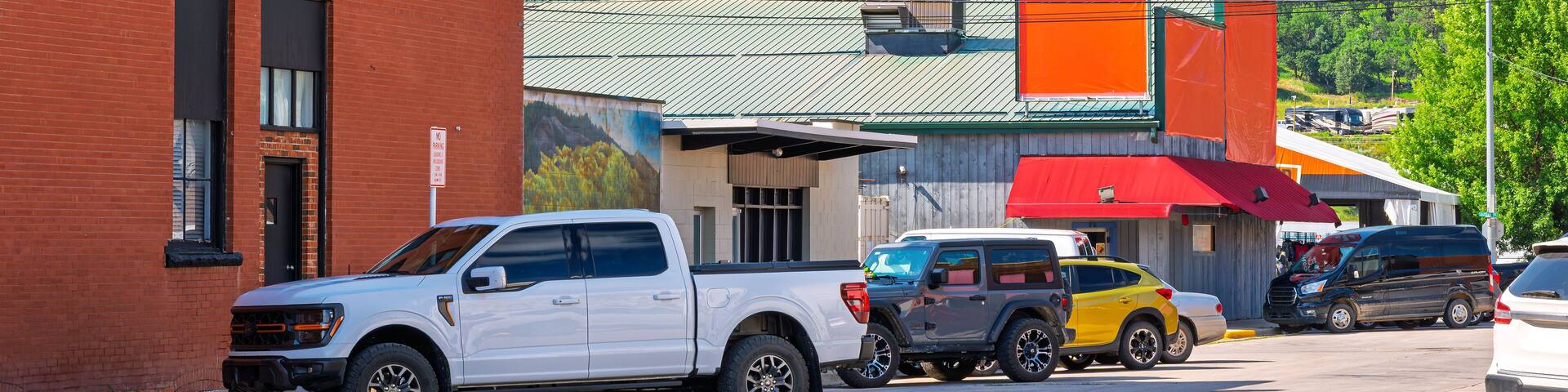 The iconic Sturgis letters sign on a hillside above the small town of Sturgis, South Dakota, home of the annual Sturgis Motorcycle Rally.