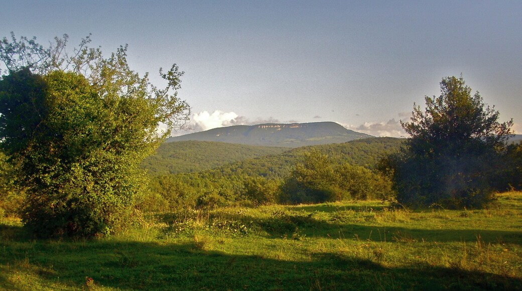 Vue sur le mont poupet depuis le relais de champagne sur loue