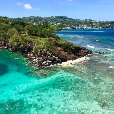 Count the steps on the way up to the top of the fort, and look down over Young Island and main land Saint Vincent! #AboveItAll