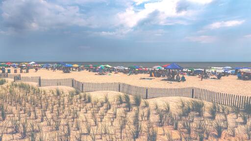 Beach During the Summer on the East Coast of the United States in Ocean City, New Jersey