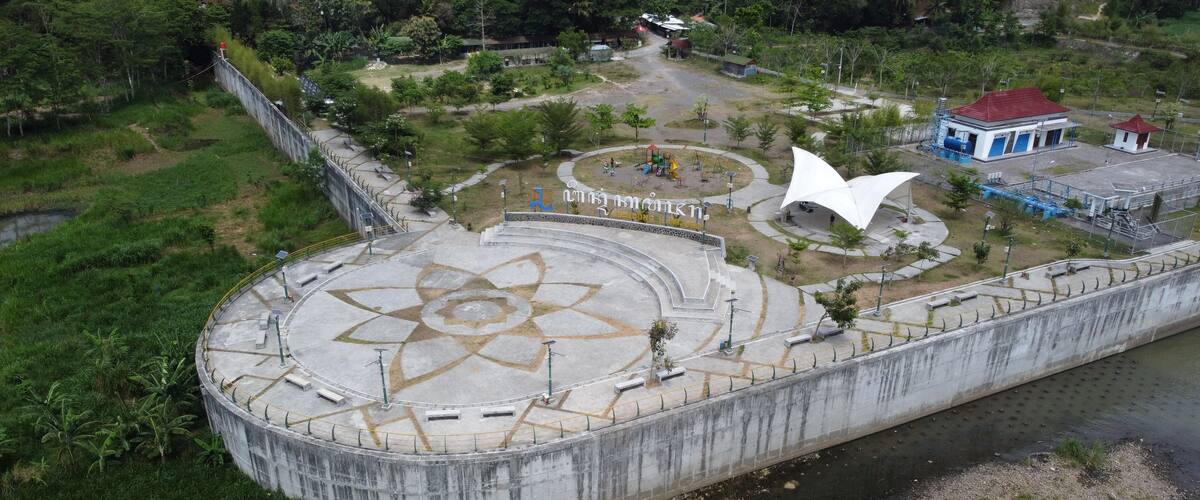 Kamijoro Dam, one of the largest dams in Bantul City, Yogyakarta, Indonesia