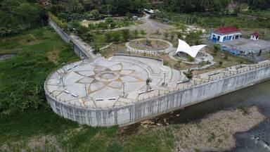 Kamijoro Dam, one of the largest dams in Bantul City, Yogyakarta, Indonesia