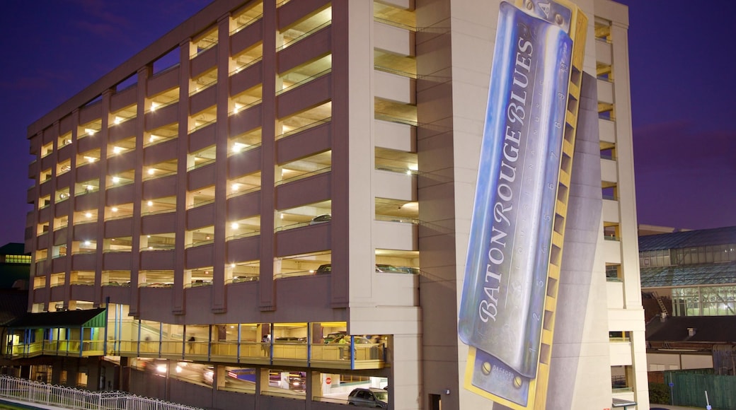 Baton Rouge mostrando señalización y escenas nocturnas