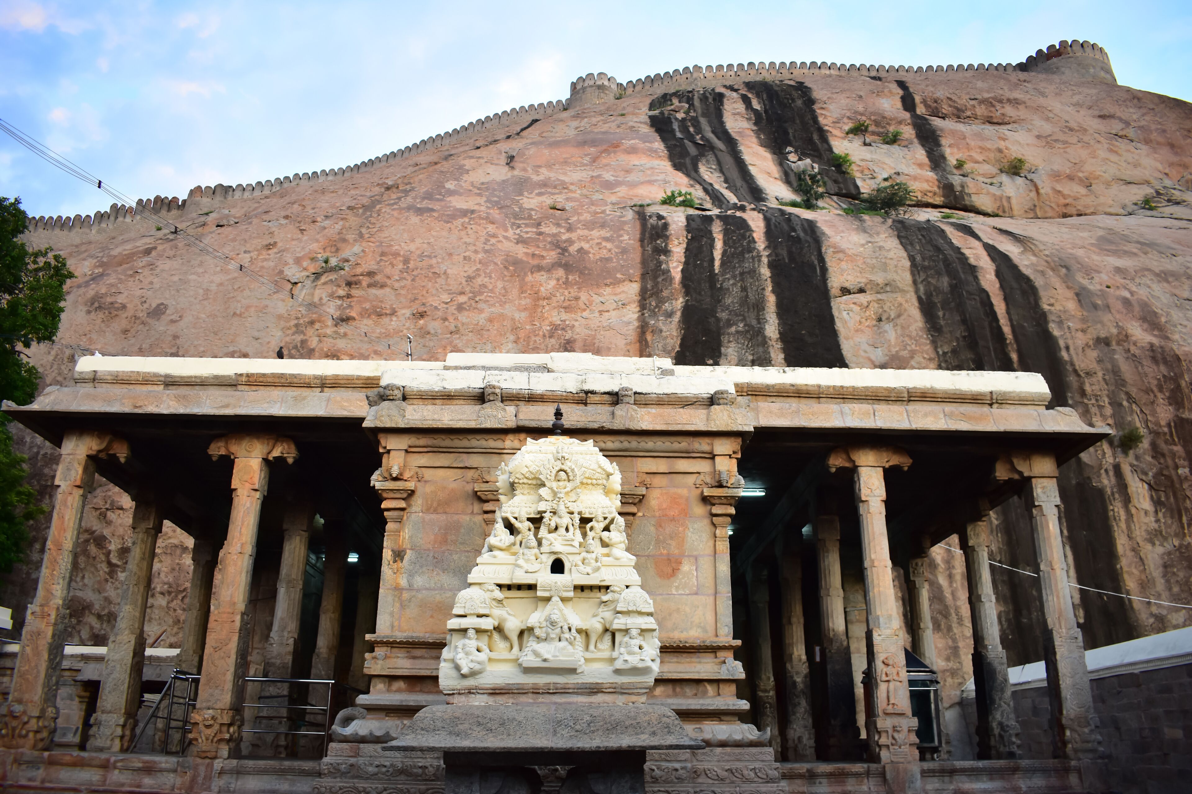 Namakkal, Tamilnadu - India - October 17, 2018: Namakkal Fort and Temple