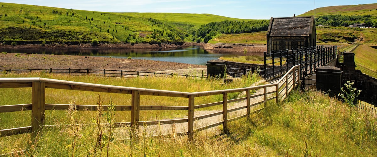 Butterley reservoir lies just south of Huddersfield in England and is a popular place for hiking and fishing.