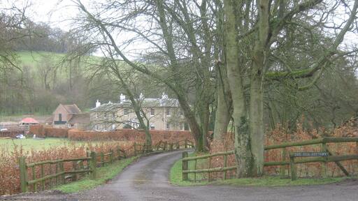 Driveway to the Old Rectory On a lane leading towards Crundale. Viney's Wood is in the background.