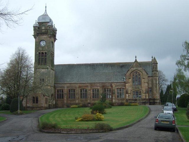 Mount Zion Church, en:Quarrier's Village, near Kilmacolm, Renfrewshire. Taken from Geograph here by Simon Johnstone