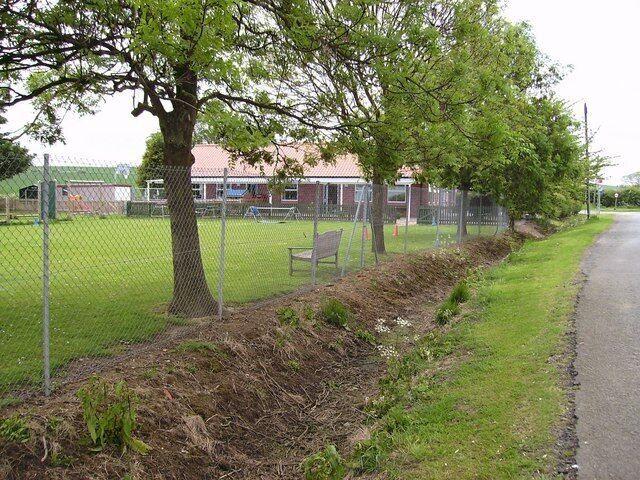 Playground, Utterby Primary School The school is situated at the end of Pear Tree Lane.