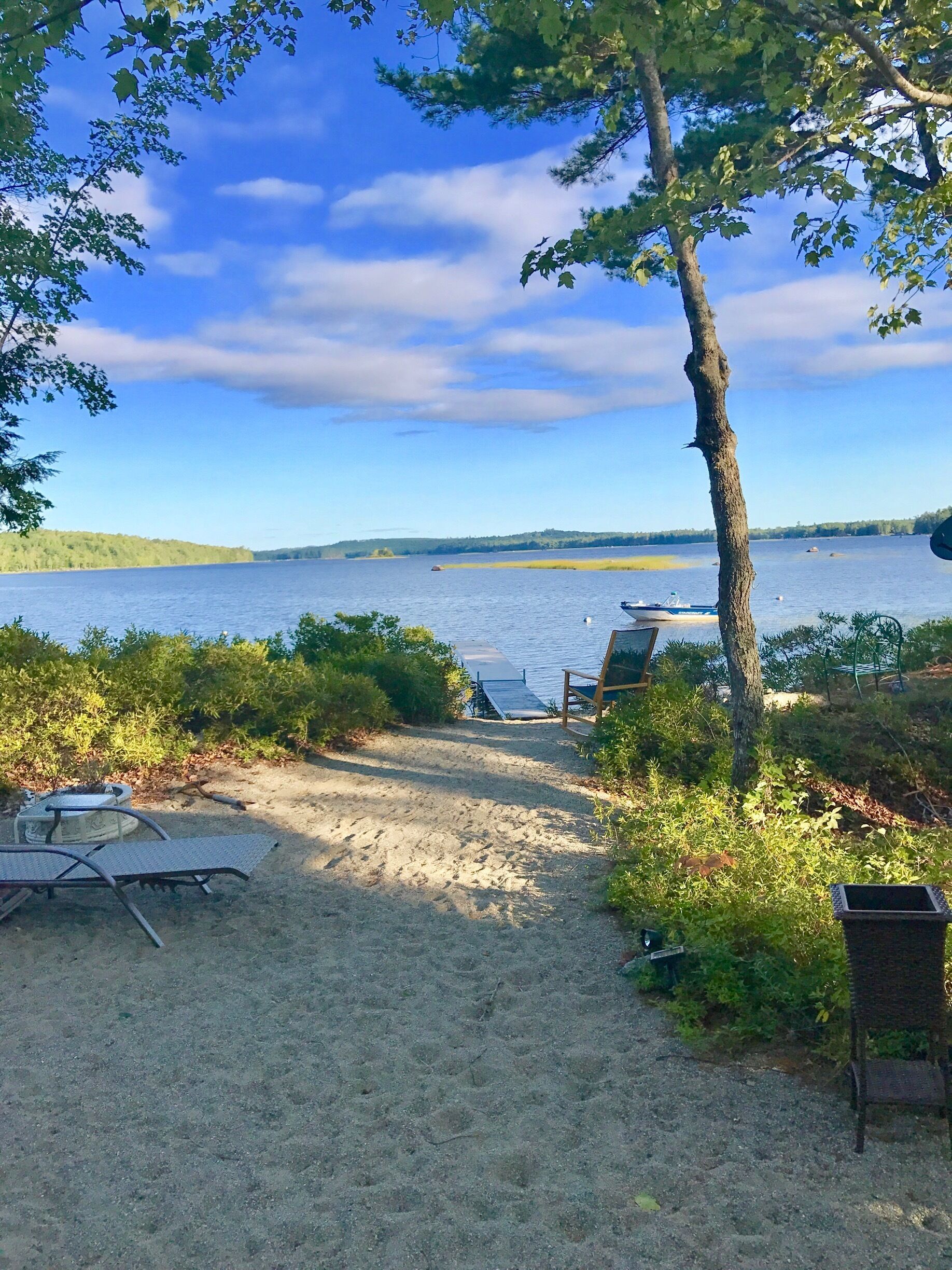 Enjoying the morning view this Labor Day weekend at Webb pond. 