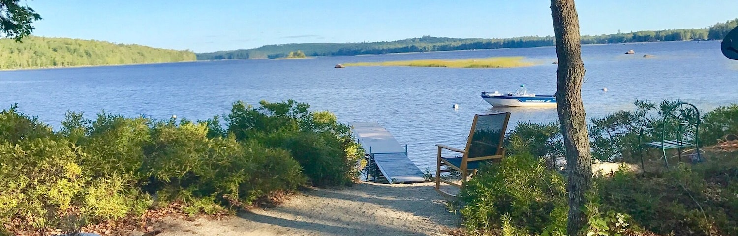 Enjoying the morning view this Labor Day weekend at Webb pond.
