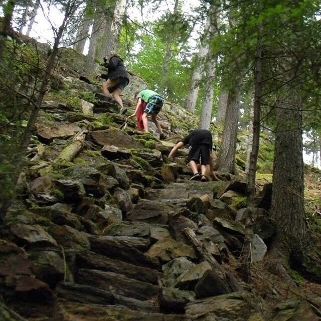Some of the stone stairways built by the Maine Huts and Trails project. #hiking